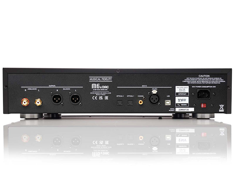 Musical fidelity M6X DAC silver Convertitore Doppi convertitori Sabre ESS ES9038Q2M 32bit/768KH