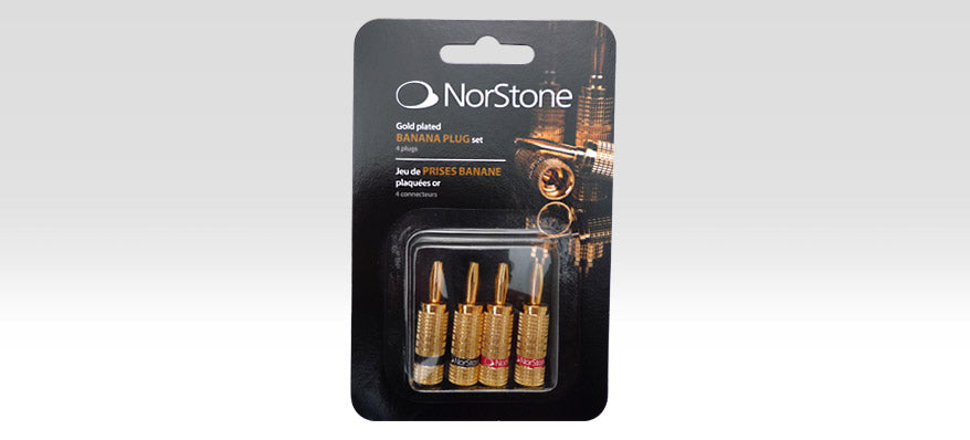 NORSTONE BANANA PLUGS SET 4 PZ GOLD BANANE A SERRAGGIO NUOVE