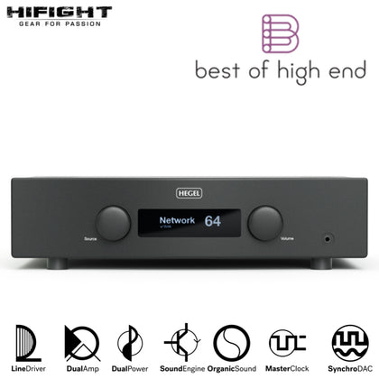 Hegel H190 amplificatore integrato HiFi DLNA smorzamento 4000 e 250 watt rms