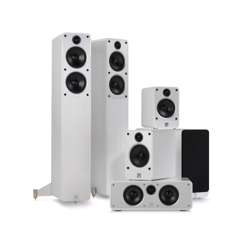 Q Acoustics CONCEPT CINEMA 5.1 BIANCO LACCATO KIT CASSE NUOVO GARANZIA ITALIA