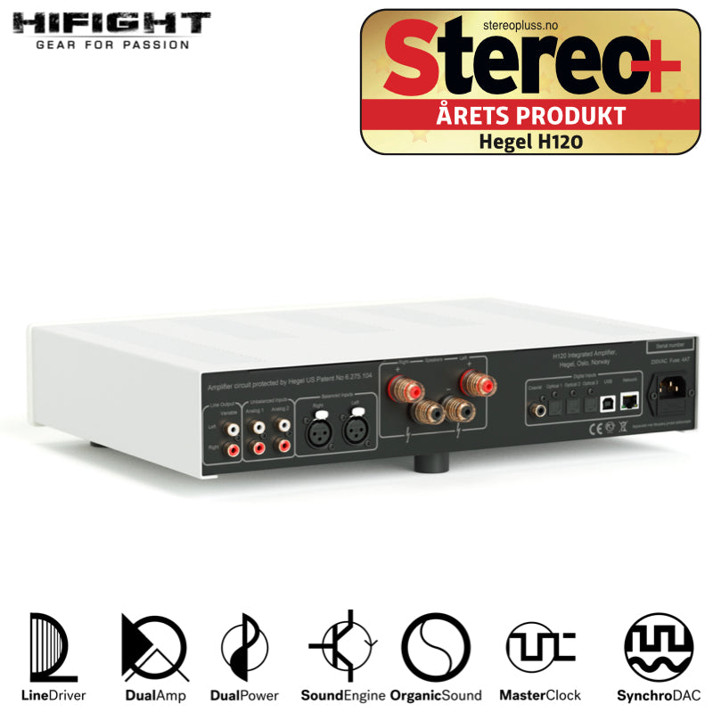 Hegel H120 bianco amplificatore DAC NETWORK perfetto per l'era digitale 2x120 watt