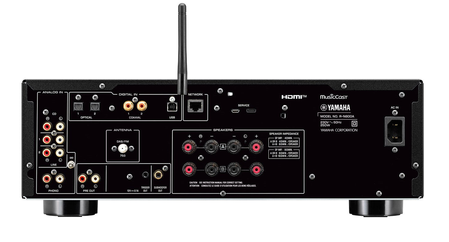 Yamaha R-N800A nero amplificatore stereo con dac e radio dab+