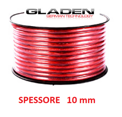 GLADEN C_PL 10mm RED CAVO ALIMENTAZIONE IN RAME PURO PREZZO A ML