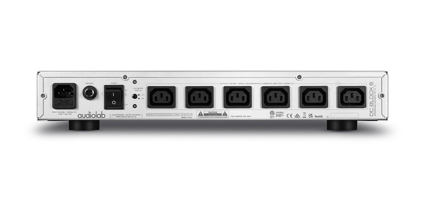 Audiolab DC BLOCK 6 silver Filtro di alimentazione a 6 prese individuali