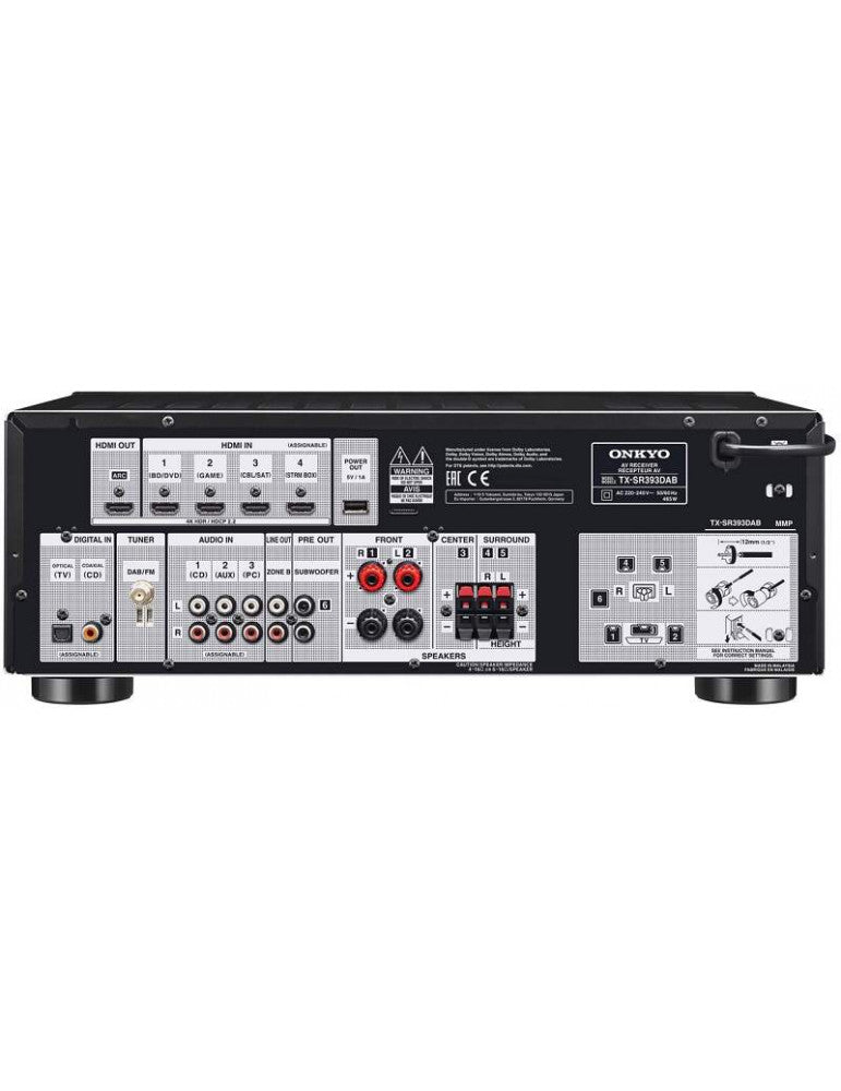 Onkyo TX-SR393DAB Sintoamplificatore AV 5.2 canali dab 4K