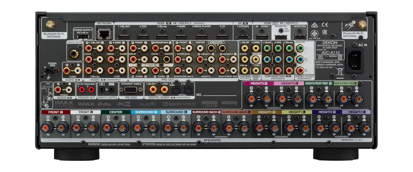Denon AVC-110 amplificatore AV 8K ottimizzato 13.2 canali versione speciale 110 anni denon