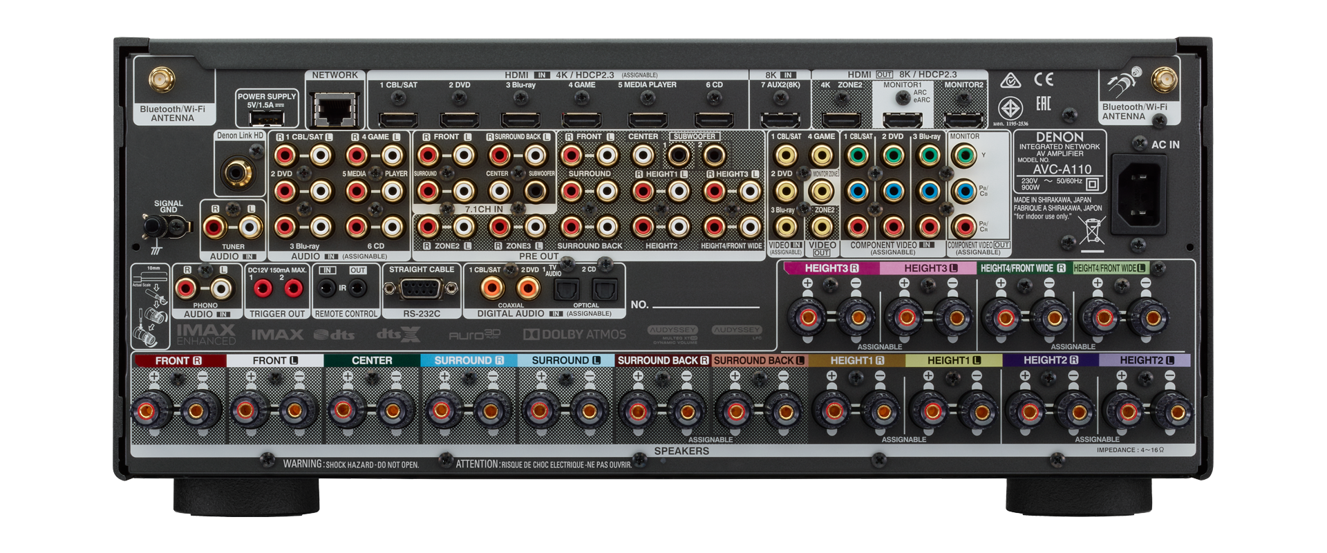 Denon AVC-110 amplificatore AV 8K ottimizzato 13.2 canali versione speciale 110 anni denon