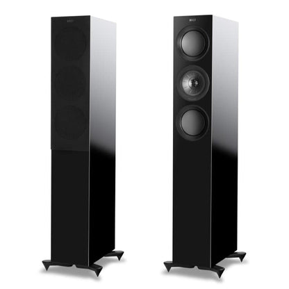 Kef R5 nero laccato coppia diffusori da pavimento 3 vie con Uni-Q