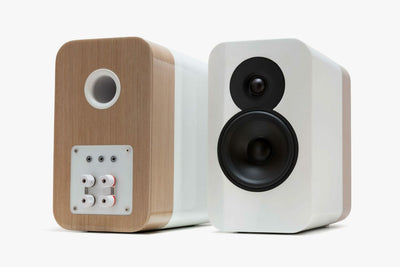 Q Acoustics concept 300 bianco-quercia diffusori 2 vie + stand tensegrity