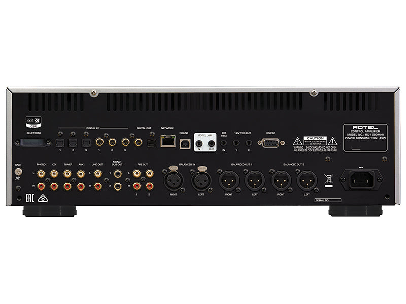 Rotel RC-1590MKII nero preamplificatore stereo con convertitore D/A 32bit/384KHz