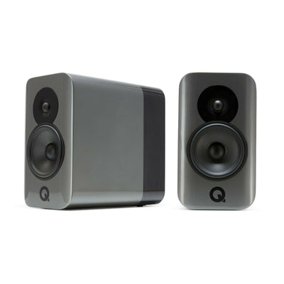 Q Acoustics concept 300 silver-ebano diffusori 2 vie + stand tensegrity