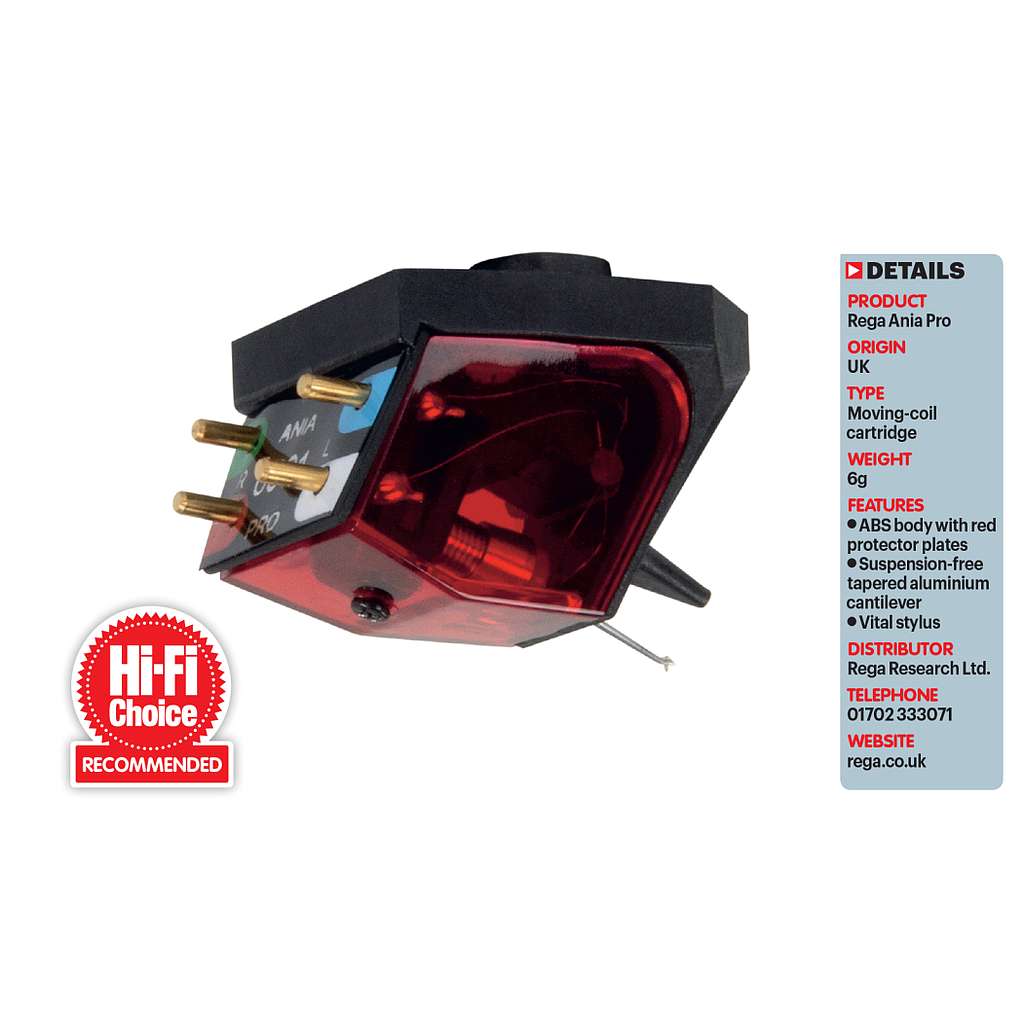 Rega ania pro testina MC con stilo in diamante Vital a profilo nudo