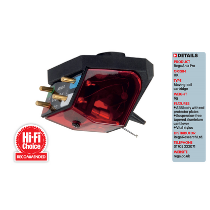 Rega ania pro testina MC con stilo in diamante Vital a profilo nudo