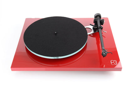 Rega planar 3 rosso giradischi con braccio RB330 cappa senza testina