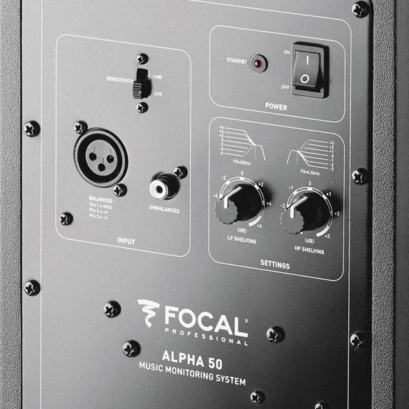 Focal Alpha 50 studio monitor attivo 2 vie ampl. classe AB woofer 130 mm