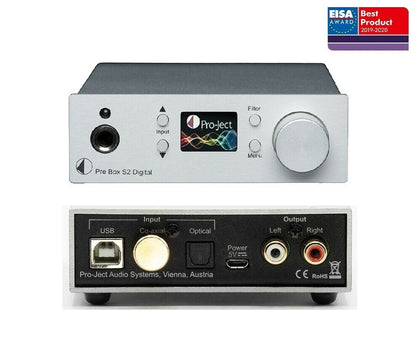 PRO-JECT PRE BOX S2 DIGITAL SILVER PREAMPLIFICATORE-DAC-AMPLIFICATORE CUFFIA DSD512 NUOVO GARANZIA ITALIA