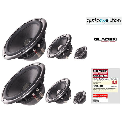 Gladen AEROSPACE 165.3 active kit 3 vie hi end versione senza crossover passivo