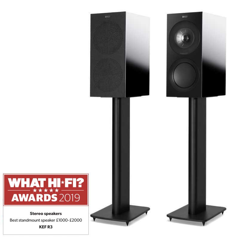 Kef R3 nero laccato coppia diffusori da stand 3 vie con Uni-Q
