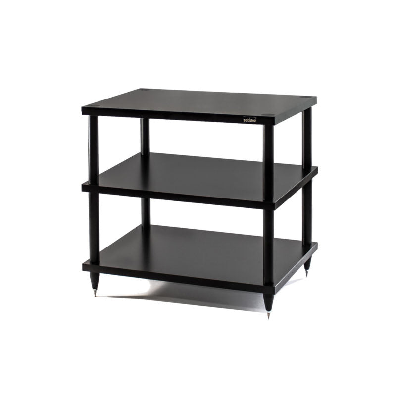 Solidsteel S2-3 tavolino a 3 ripiani in mdf e piedini in alluminio