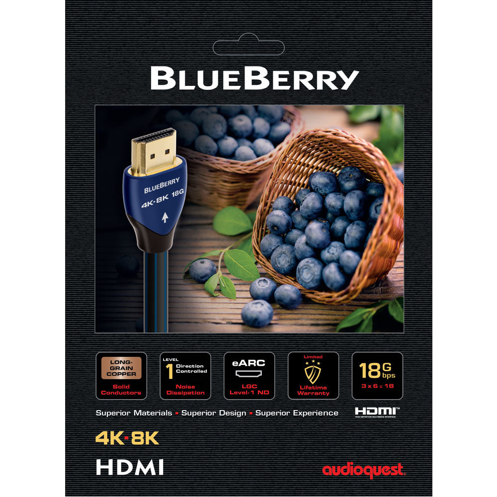Audioquest blueberry 18Gpbs cavo hdmi 4K 8K lunghezza 2 metri