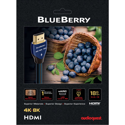 Audioquest blueberry 18Gpbs cavo hdmi 4K 8K lunghezza 2 metri