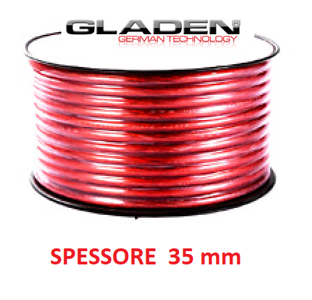 GLADEN C_PL 35mm RED CAVO ALIMENTAZIONE IN RAME PURO PREZZO A ML