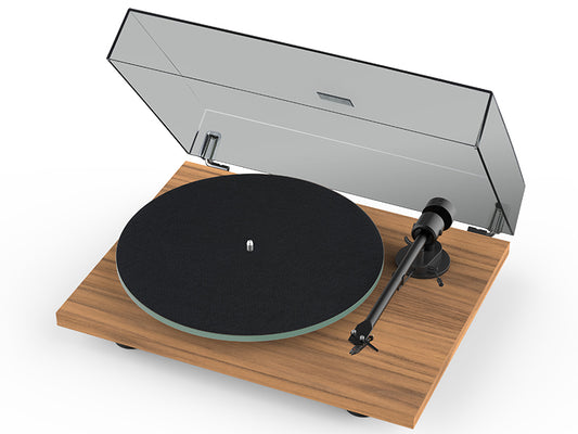 Pro-ject T1 noce Giradischi con braccio e testina Ortofon OM 5E trazione a cinghia