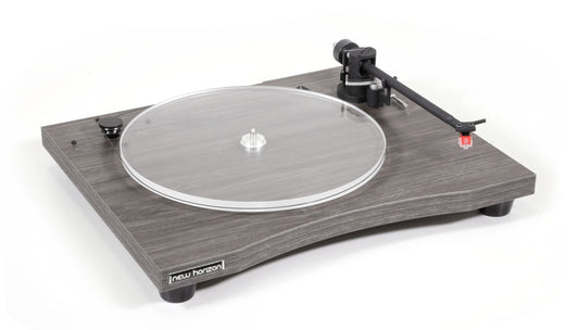 New Horizon 129 noce pecan giradischi a telaio rigido con coperchio parapolvere