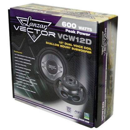 LANZAR VECTOR VCW12D 300 WATT RMS 12" 30 CM ULTRAPIATTO SLIM PIATTO solo  9,37 cm