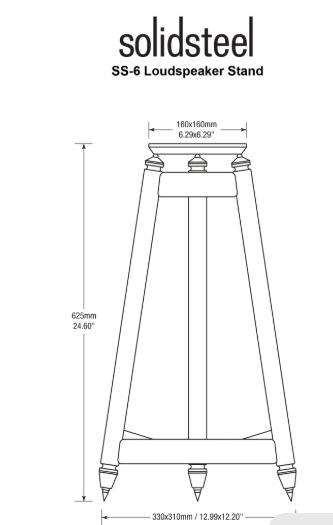 Solidsteel SS-6 raw stand diffusori a 3 gambe acciaio inox non verniciati