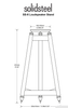 Solidsteel SS-6 raw stand diffusori a 3 gambe acciaio inox non verniciati