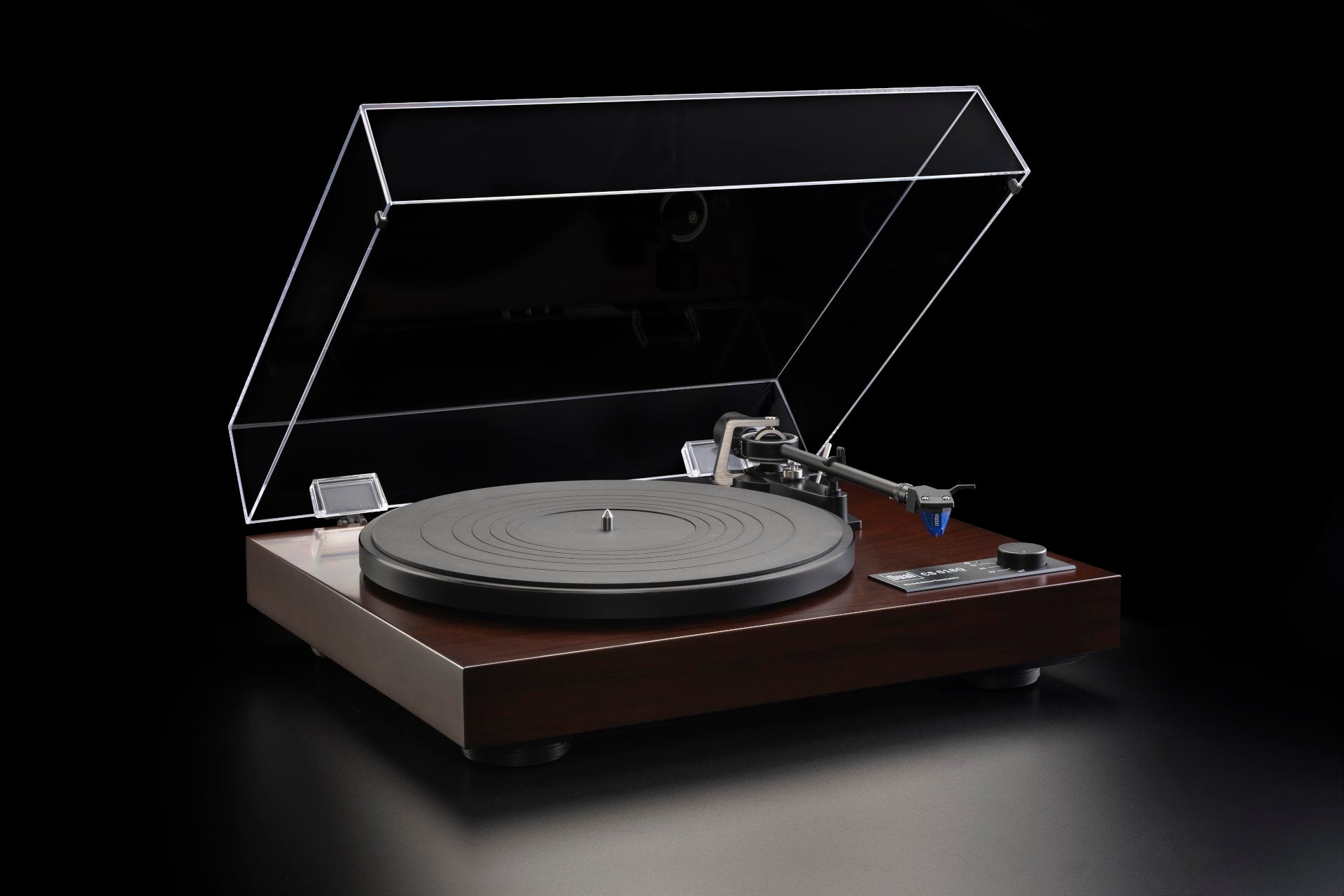 Dual CS 618Q noce Giradischi  a trazione diretta con plinto in MDF
