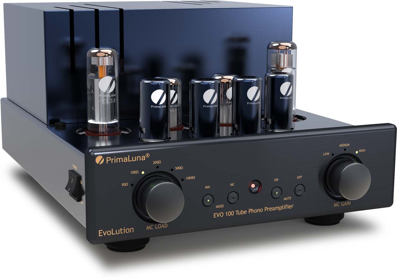 Primaluna Evo 100 phono nero preamplificatore MM/MC regolabile a valvole