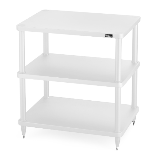 Solidsteel S3-3W Tavolino HiFi 3 ripiani MDF e 4 gambe in alluminio verniciato
