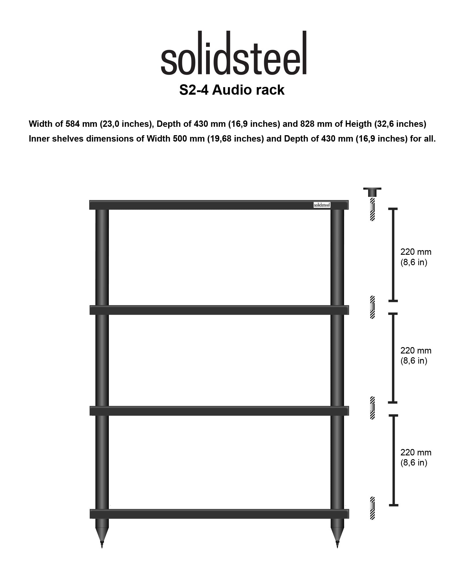 Solidsteel  Mobili Hi-Fi, Stand per Diffusori, Accessori AV