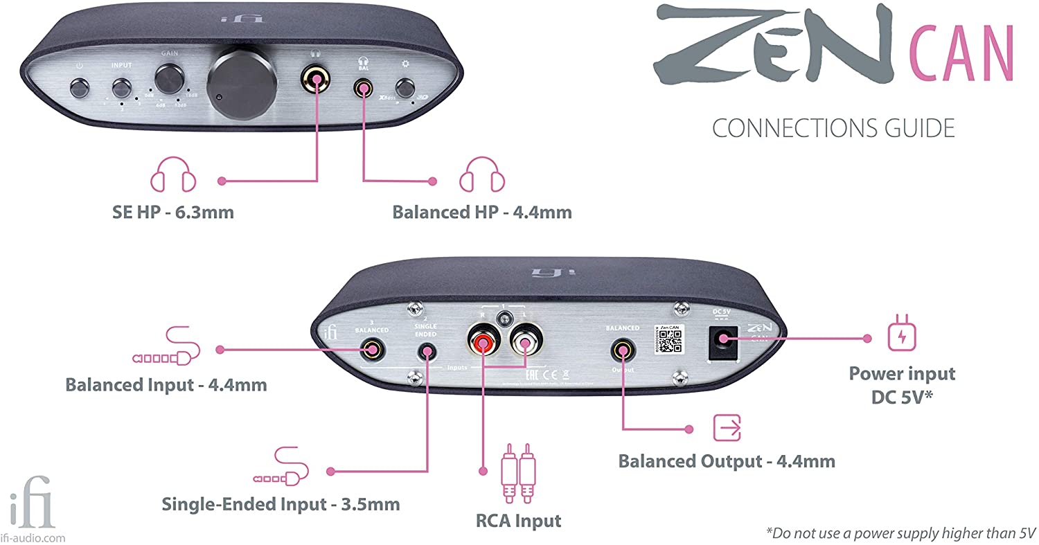 Ifi Zen Can amplificatore cuffie con 1600mW (7,2 V) a 32 ohm